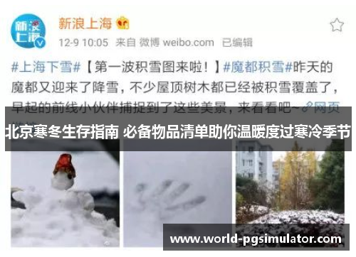 北京寒冬生存指南 必备物品清单助你温暖度过寒冷季节