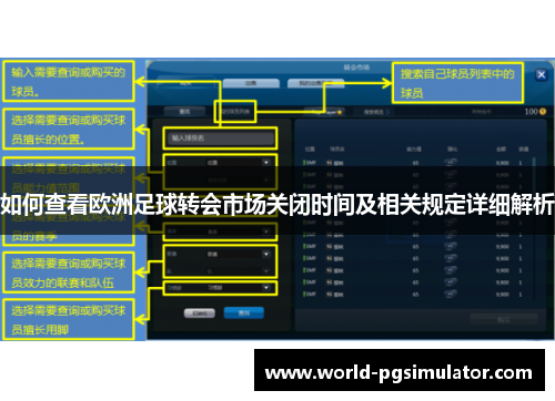 如何查看欧洲足球转会市场关闭时间及相关规定详细解析