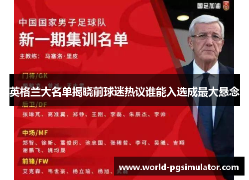 英格兰大名单揭晓前球迷热议谁能入选成最大悬念